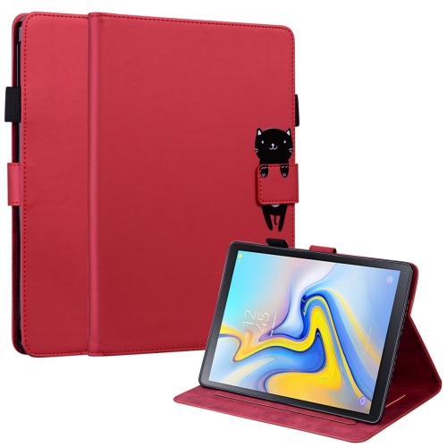 

For Samsung Galaxy Tab A 10.5 T590 Cartoon Buckle Leather Tablet Case(Red)