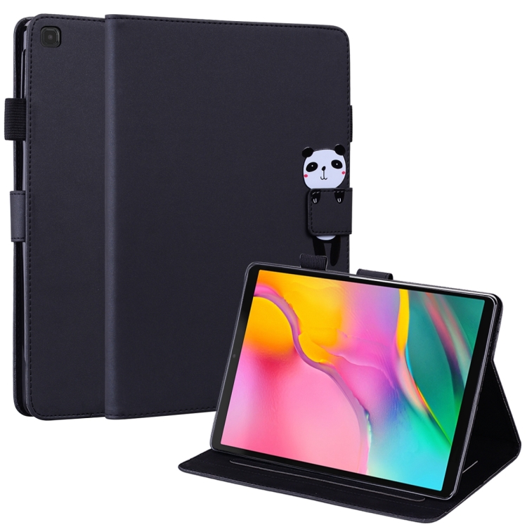 

For Samsung Galaxy Tab A 10.1 T510 Cartoon Buckle Leather Tablet Case(Black)