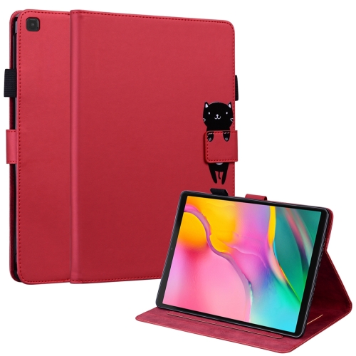 

For Samsung Galaxy Tab A 10.1 T510 Cartoon Buckle Leather Tablet Case(Red)