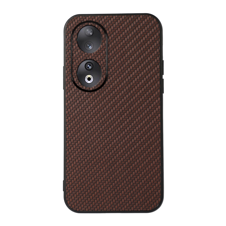 

For Honor 90 Carbon Fiber Texture Shockproof Phone Case(Brown)