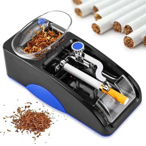 Automatic Electric Cigarette Rolling Machine Cigarette Injector Maker, Diameter: 6.5mm, Power Plug:EU Plug(Blue) hibrew portable coffee machine for car
