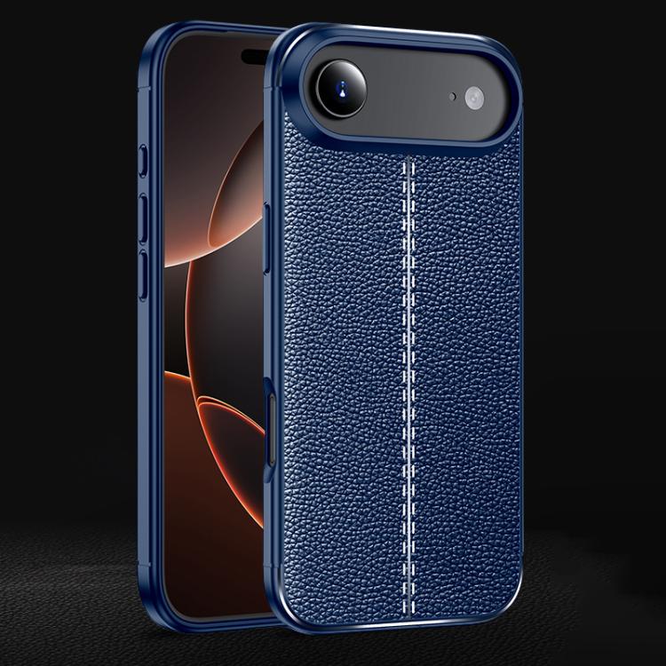 

For iPhone 17 Air Litchi Texture Shockproof TPU Phone Case(Blue)