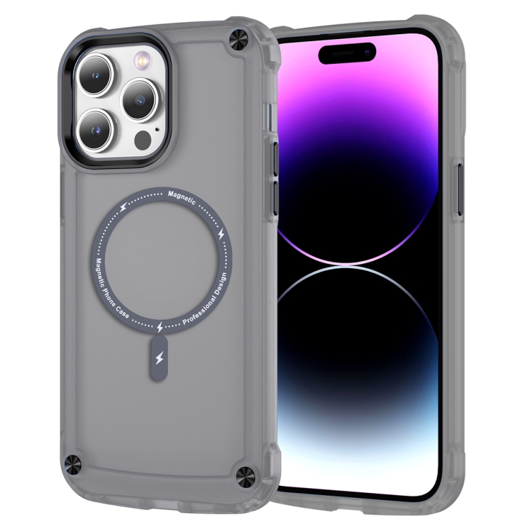 

For iPhone 14 Pro Skin Feel TPU + PC MagSafe Magnetic Phone Case(Transparent Black)