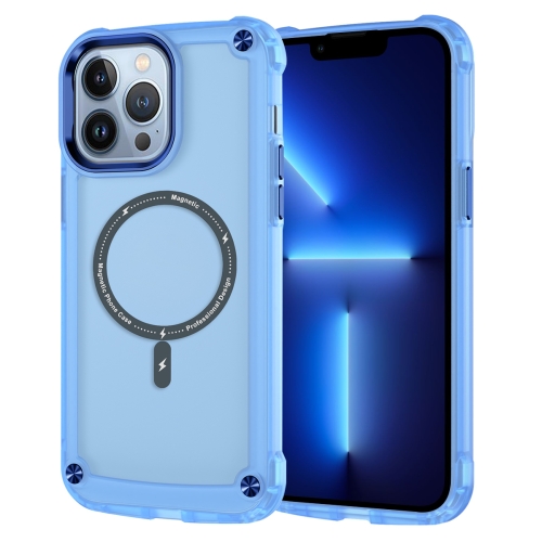 

For iPhone 13 Pro Skin Feel TPU + PC MagSafe Magnetic Phone Case(Transparent Blue)