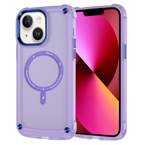 

For iPhone 13 Skin Feel TPU + PC MagSafe Magnetic Phone Case(Transparent Purple)