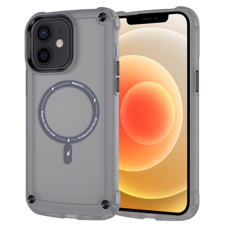 

For iPhone 12 / 12 Pro Skin Feel TPU + PC MagSafe Magnetic Phone Case(Transparent Black)