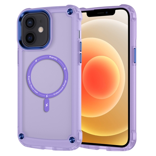 

For iPhone 12 / 12 Pro Skin Feel TPU + PC MagSafe Magnetic Phone Case(Transparent Purple)