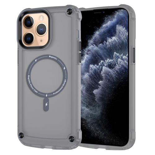 

For iPhone 11 Pro Max Skin Feel TPU + PC MagSafe Magnetic Phone Case(Transparent Black)