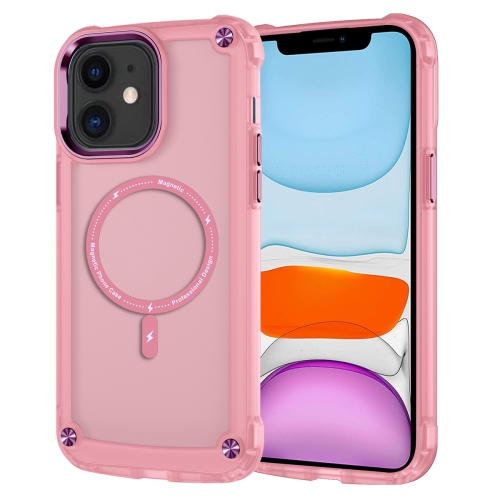 

For iPhone 11 Skin Feel TPU + PC MagSafe Magnetic Phone Case(Transparent Pink)