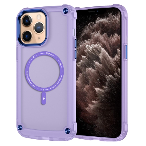 

For iPhone 11 Pro Skin Feel TPU + PC MagSafe Magnetic Phone Case(Transparent Purple)