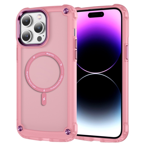 

For iPhone 15 Pro Max Skin Feel TPU + PC MagSafe Magnetic Phone Case(Transparent Pink)