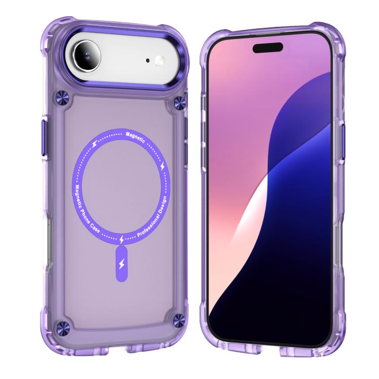 

For iPhone Air Skin Feel TPU + PC MagSafe Magnetic Phone Case(Transparent Purple)
