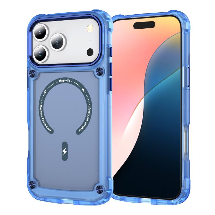 

For iPhone 17 Pro Skin Feel TPU + PC MagSafe Magnetic Phone Case(Transparent Blue)