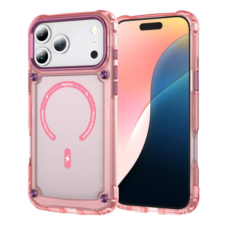 

For iPhone 17 Pro Max Skin Feel TPU + PC MagSafe Magnetic Phone Case(Transparent Pink)