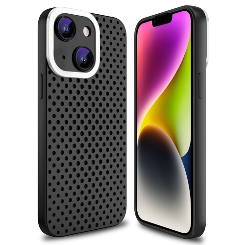 

For iPhone 14 Plus Hollow Heat Dissipation TPU Phone Case(Black)