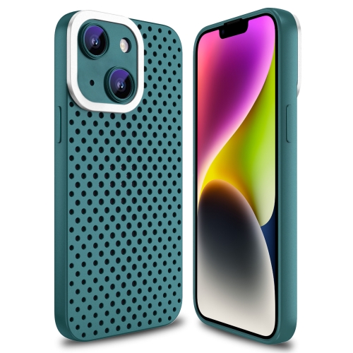 

For iPhone 14 Plus Hollow Heat Dissipation TPU Phone Case(Green)