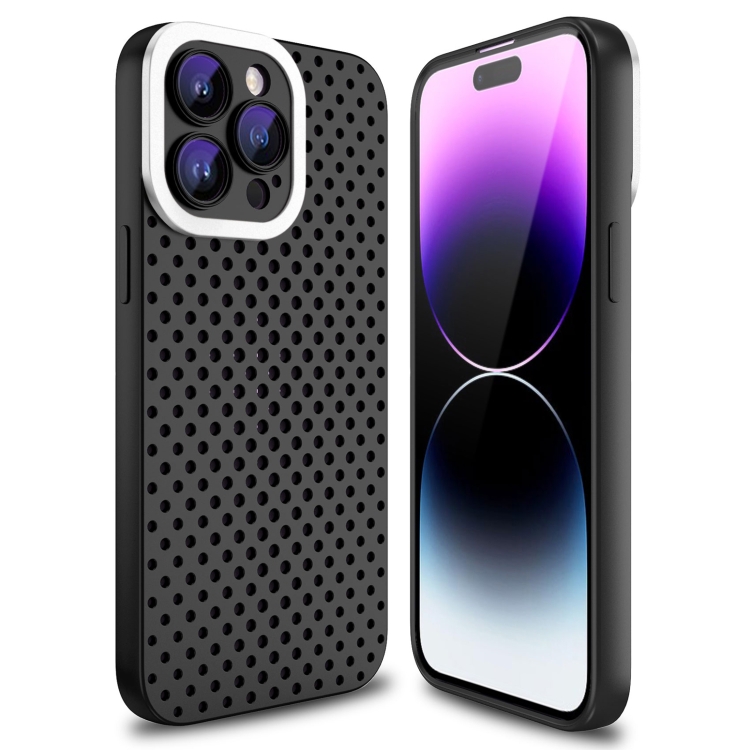 

For iPhone 14 Pro Hollow Heat Dissipation TPU Phone Case(Black)