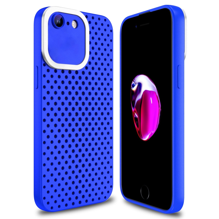 

For iPhone SE 2022 / 2020 / 8 / 7 Hollow Heat Dissipation TPU Phone Case(Blue)
