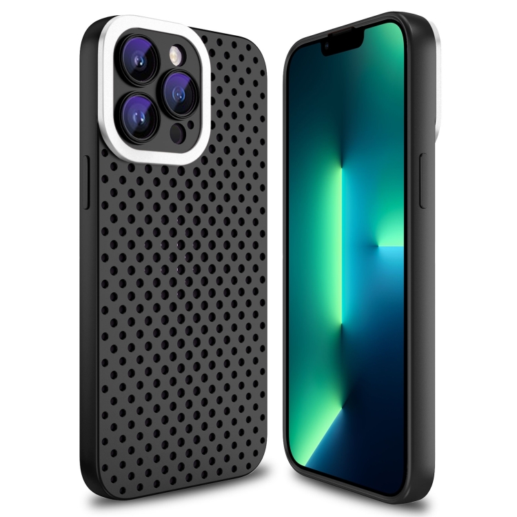 

For iPhone 13 Pro Hollow Heat Dissipation TPU Phone Case(Black)