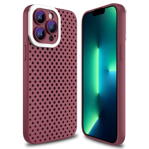 

For iPhone 13 Pro Hollow Heat Dissipation TPU Phone Case(Rose Red)