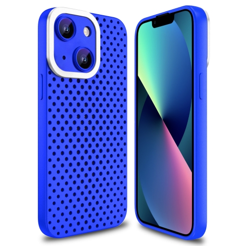 

For iPhone 13 Hollow Heat Dissipation TPU Phone Case(Blue)