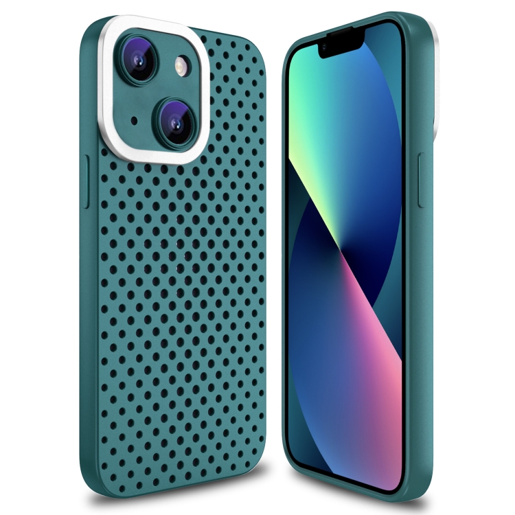 

For iPhone 13 Hollow Heat Dissipation TPU Phone Case(Green)