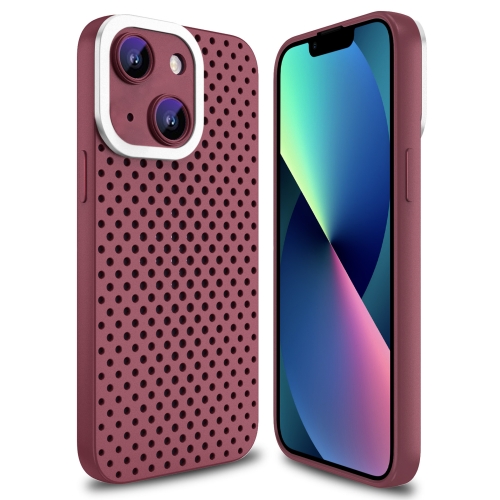 

For iPhone 13 Hollow Heat Dissipation TPU Phone Case(Rose Red)