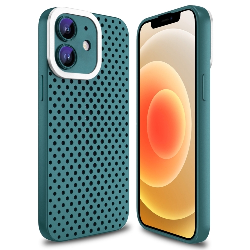 

For iPhone 12 Hollow Heat Dissipation TPU Phone Case(Green)