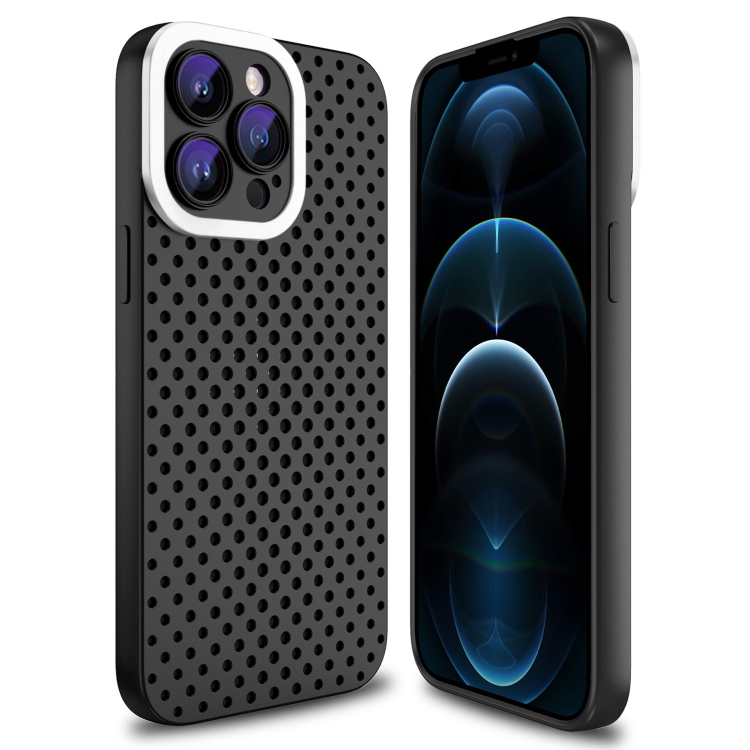 

For iPhone 12 Pro Hollow Heat Dissipation TPU Phone Case(Black)
