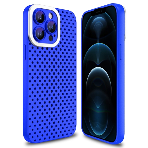 

For iPhone 12 Pro Hollow Heat Dissipation TPU Phone Case(Blue)
