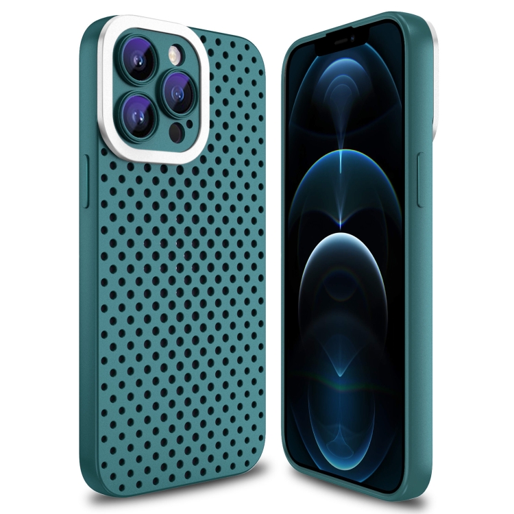 

For iPhone 12 Pro Hollow Heat Dissipation TPU Phone Case(Green)