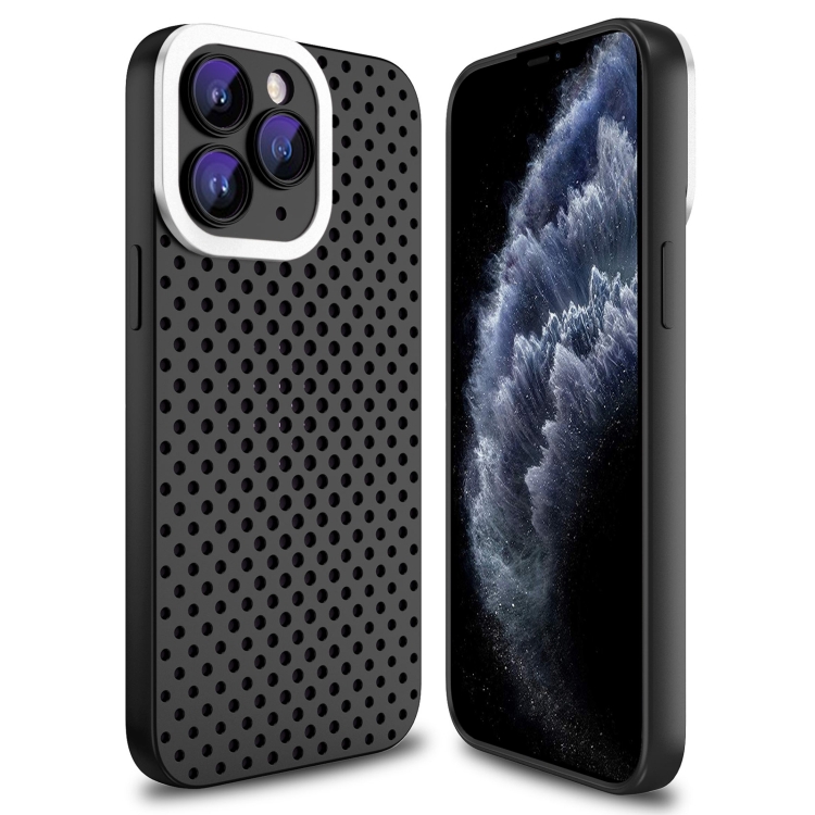 

For iPhone 11 Pro Max Hollow Heat Dissipation TPU Phone Case(Black)