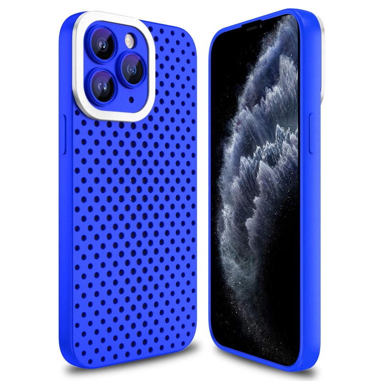 

For iPhone 11 Pro Max Hollow Heat Dissipation TPU Phone Case(Blue)