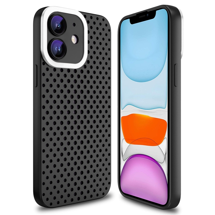 

For iPhone 11 Hollow Heat Dissipation TPU Phone Case(Black)