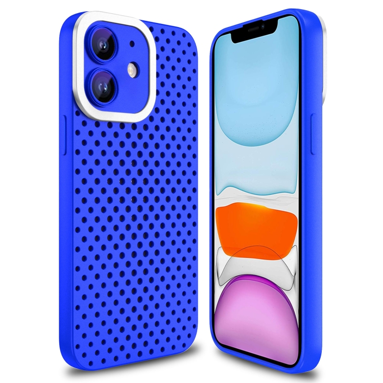 

For iPhone 11 Hollow Heat Dissipation TPU Phone Case(Blue)