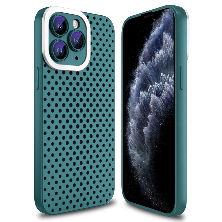 

For iPhone 11 Pro Hollow Heat Dissipation TPU Phone Case(Green)