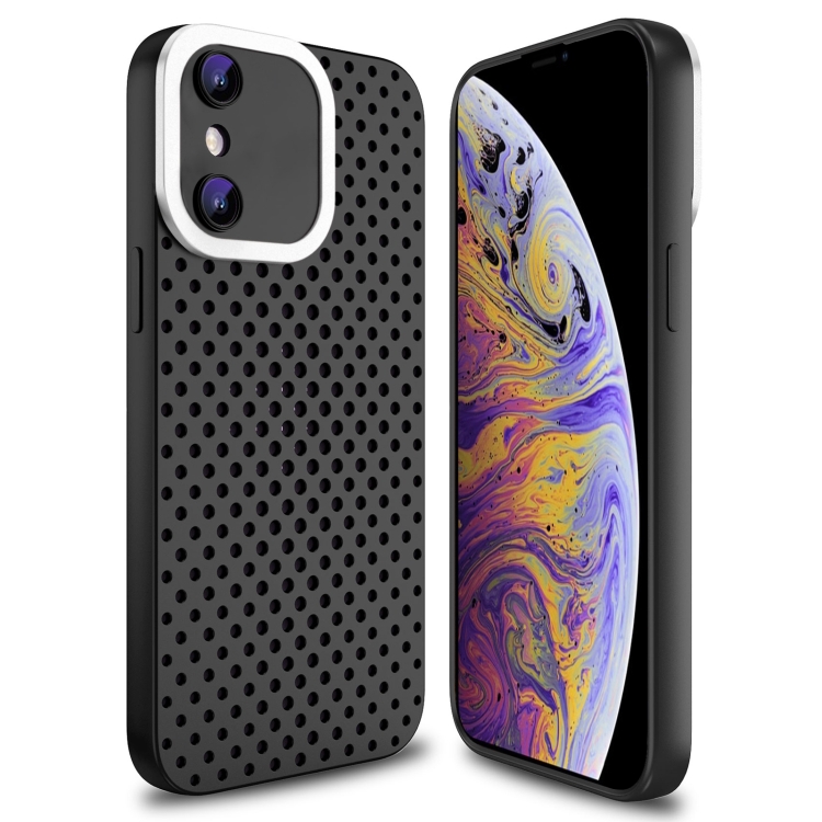 

For iPhone X / XS Hollow Heat Dissipation TPU Phone Case(Black)