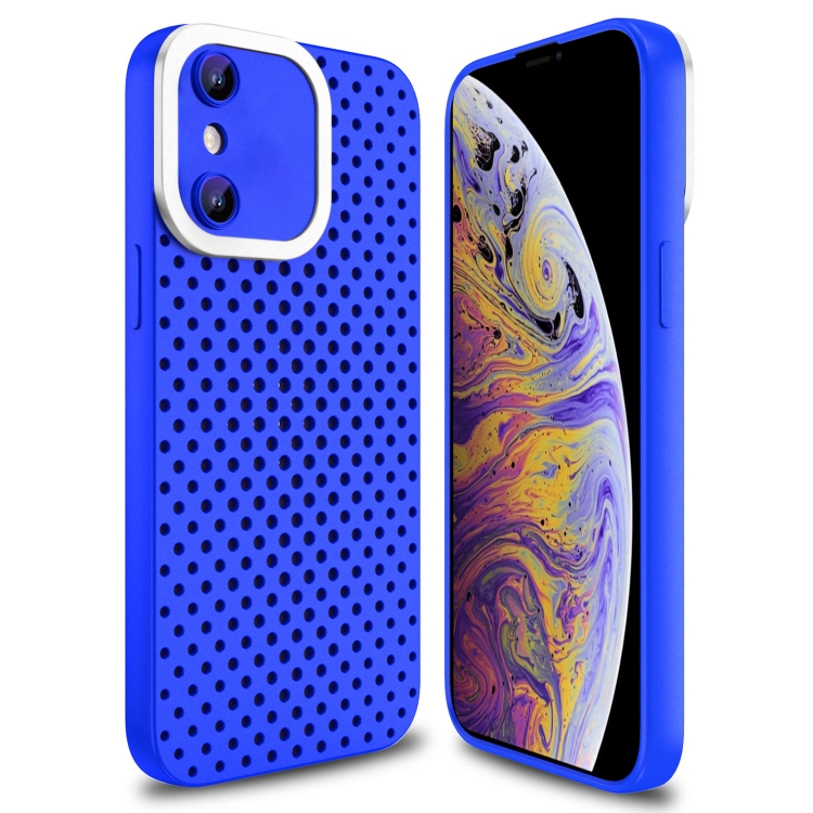

For iPhone X / XS Hollow Heat Dissipation TPU Phone Case(Blue)