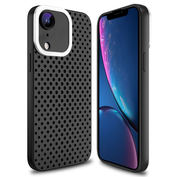 

For iPhone XR Hollow Heat Dissipation TPU Phone Case(Black)