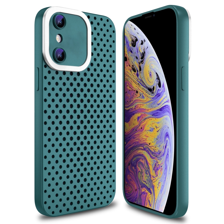 

For iPhone XS Max Hollow Heat Dissipation TPU Phone Case(Green)