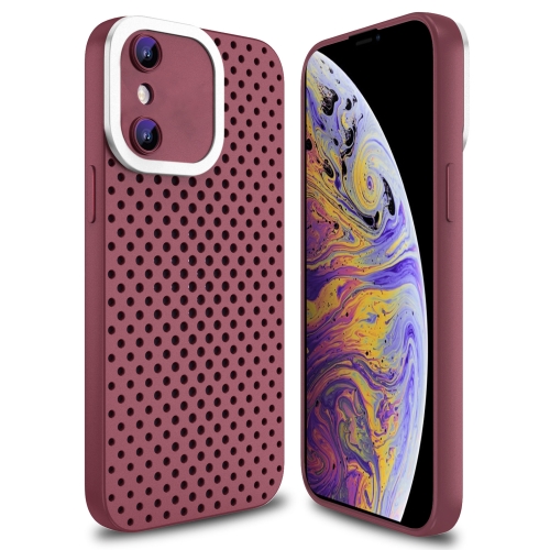 

For iPhone XS Max Hollow Heat Dissipation TPU Phone Case(Rose Red)