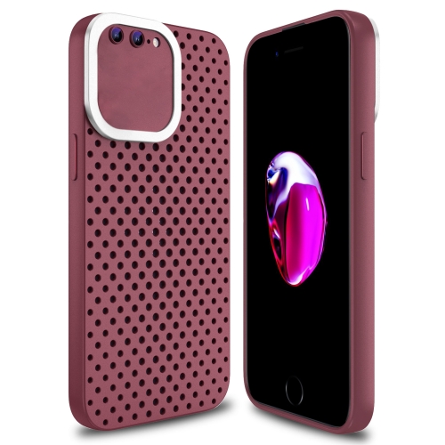 

For iPhone 8 Plus / 7 Plus Hollow Heat Dissipation TPU Phone Case(Rose Red)