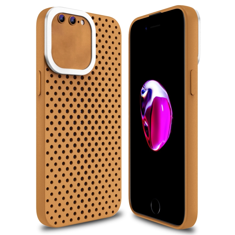 

For iPhone 8 Plus / 7 Plus Hollow Heat Dissipation TPU Phone Case(Brown)