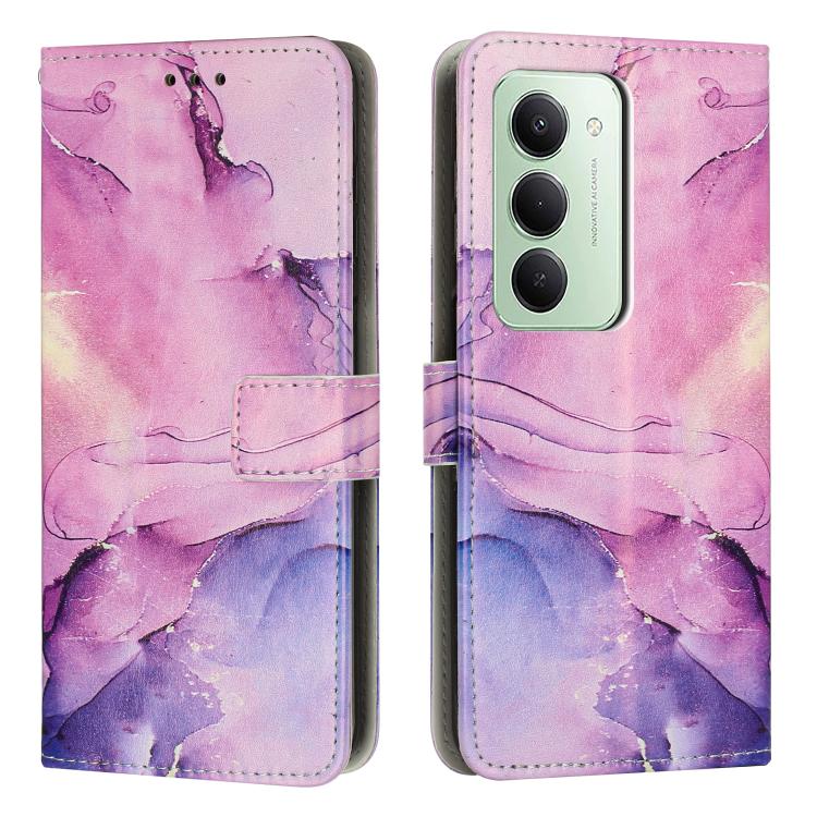 

For Redmi 15 5G / 4G EU 171mm Painted Marble Pattern Leather Phone Case(Purple)