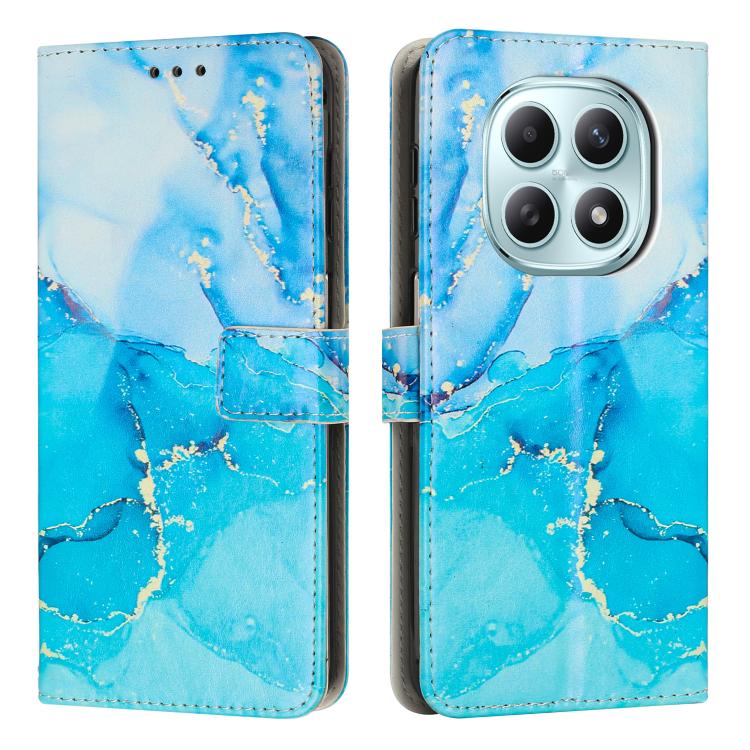 

For Redmi Note 15 5G / 4G Global 164mm Painted Marble Pattern Leather Phone Case(Blue Green)