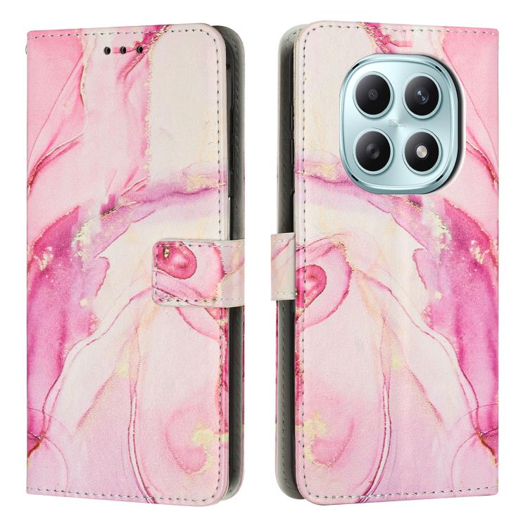

For Redmi Note 15 5G / 4G Global 164mm Painted Marble Pattern Leather Phone Case(Rose Gold)