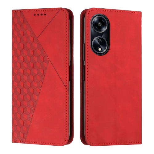 

For OPPO A1 5G/A98/F23 5G Diamond Splicing Skin Feel Magnetic Leather Phone Case(Red)