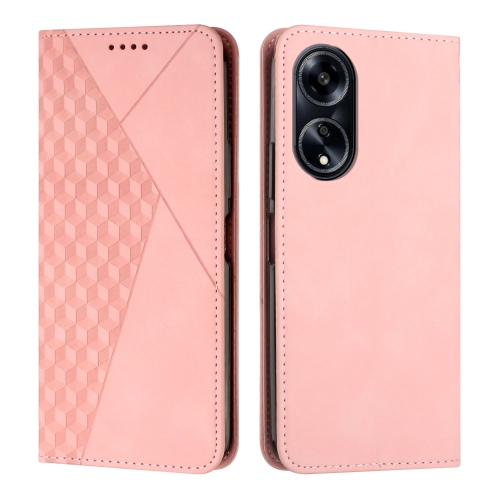 For OPPO A1 Pro/Reno8 T 5G Global Diamond Splicing Skin Feel Magnetic Leather Phone Case(Rose Gold) for samsung galaxy s23 fe 5g diamond lattice wallet flip leather phone case white