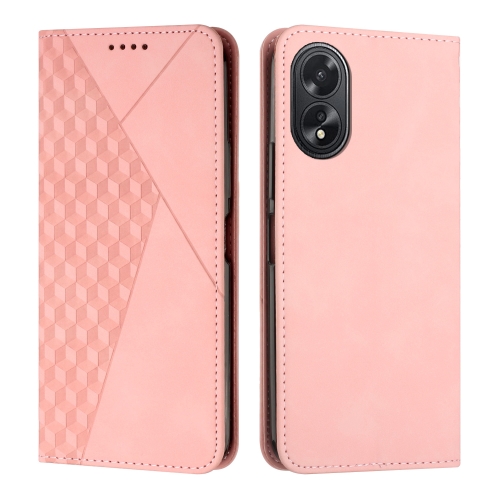 

For OPPO A38 / A18 Diamond Splicing Skin Feel Magnetic Leather Phone Case(Rose Gold)