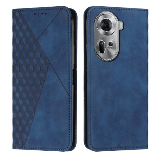 

For OPPO Reno11 5G Global Diamond Splicing Skin Feel Magnetic Leather Phone Case(Blue)